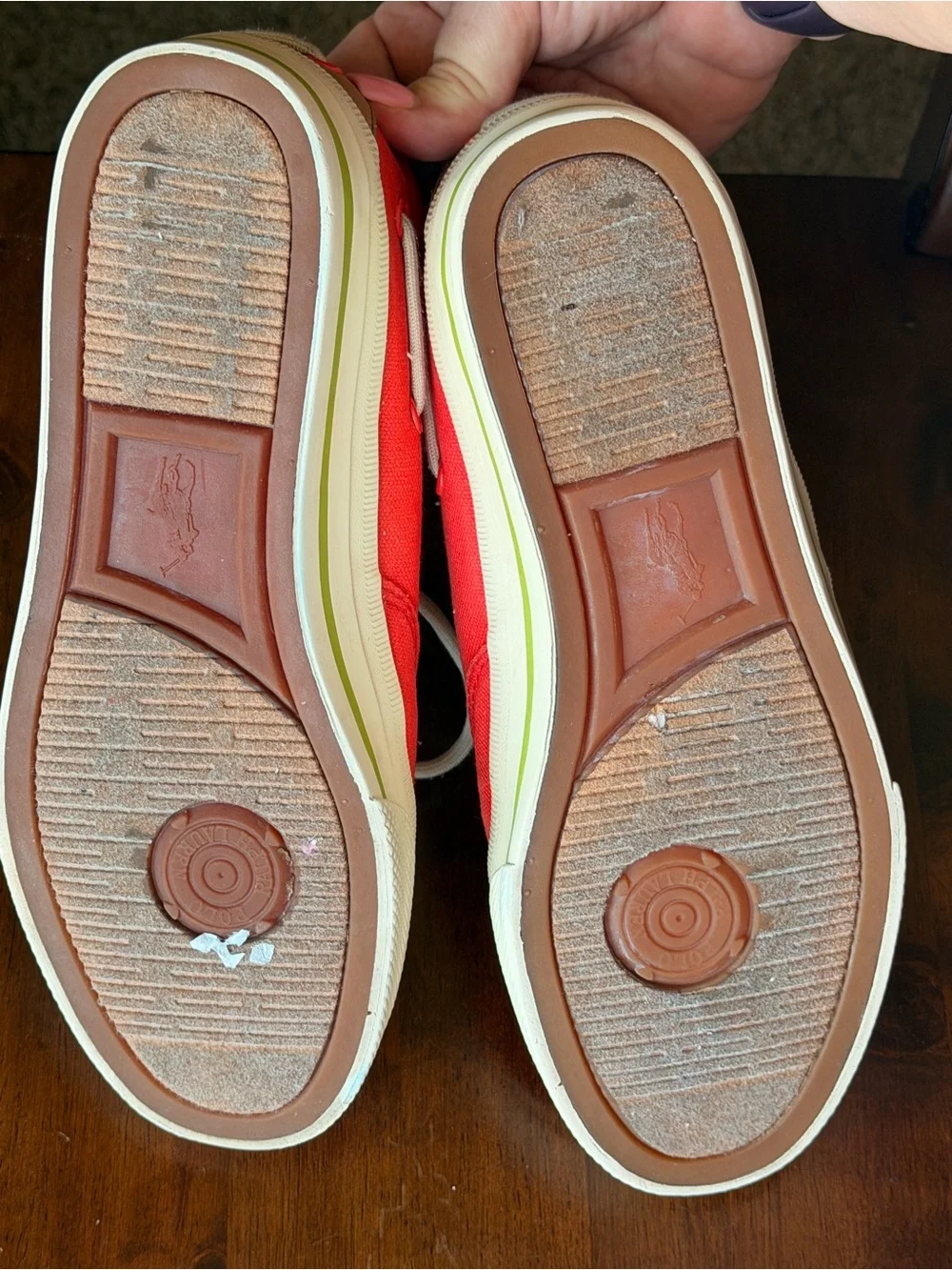 Polo by Ralph Lauren Tomato Red Canvas Lace-Up Boat Sneakers